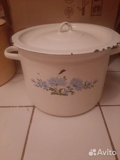 Кастрюли, вёдра, тазы эмалированные