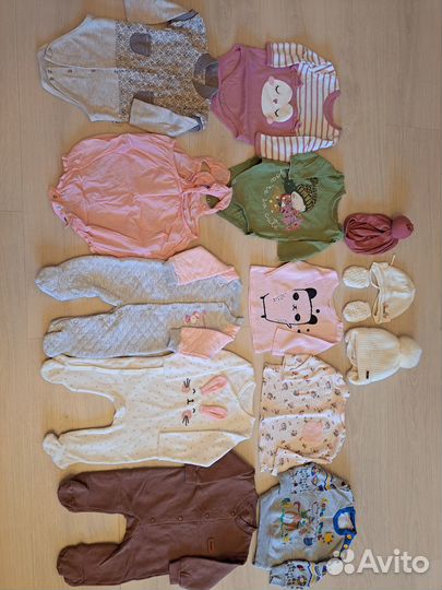 Вещи пакетом на девочку 62 68 74