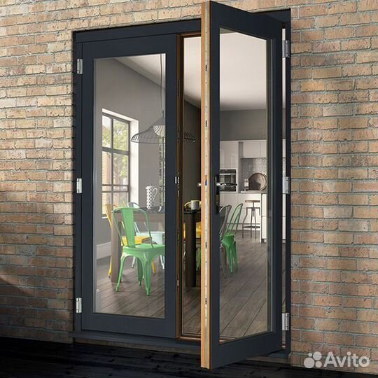 Дверь алюминиевая теплая