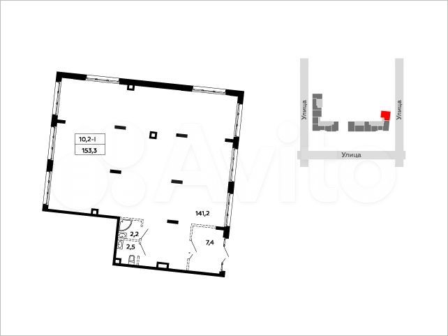Аренда торговое помещение площадью 149.6 кв.м