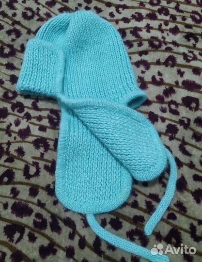 Шапка ушанка женская вязаная