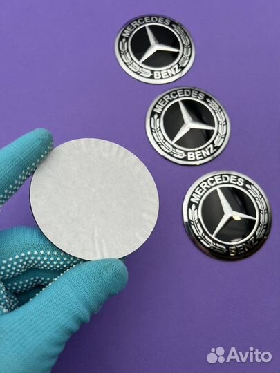 Наклейки 4 шт на колпачки для колес Mercedes-Benz