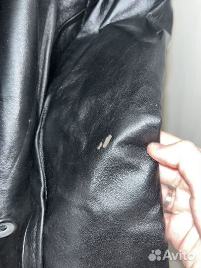 Куртка черная из кожи