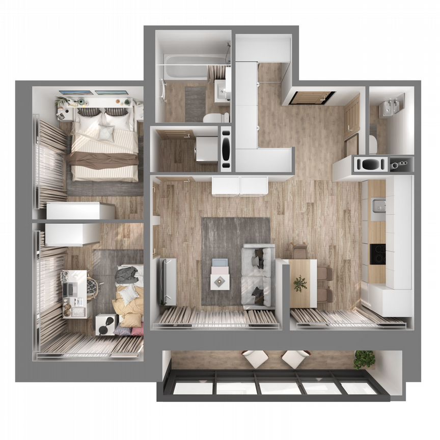 2-к. квартира, 56,6 м², 11/23 эт.