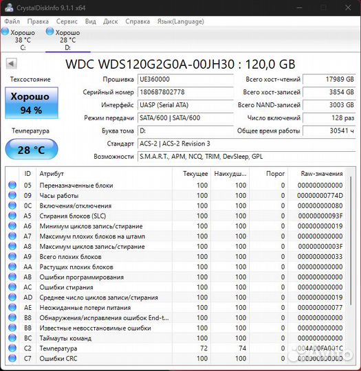 WD Green 120 гб