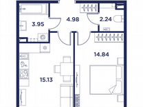 1-к. квартира, 41,1 м², 2/5 эт.