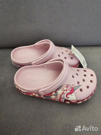 Crocs для девочки новые, С13, светящиеся