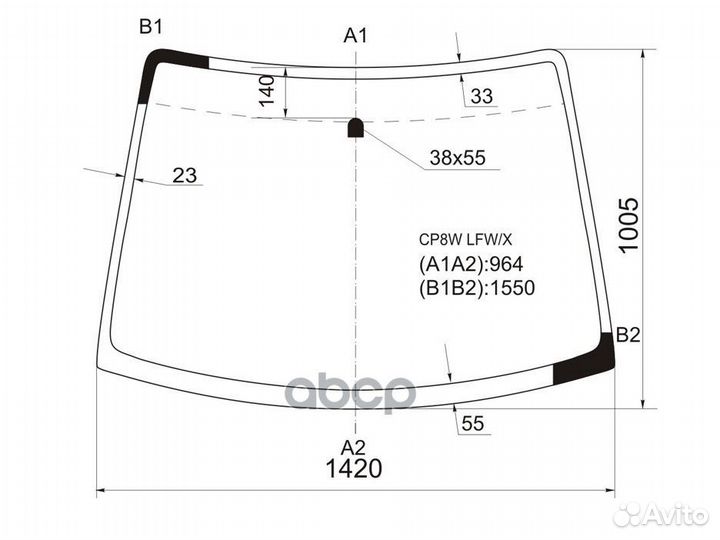 Стекло лобовое Mazda Premacy 99-05 CP8W LFW/X XYG