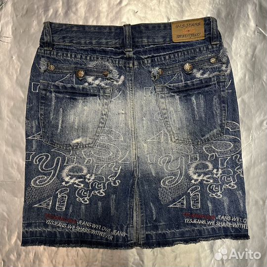 Джинсовая мини-юбка