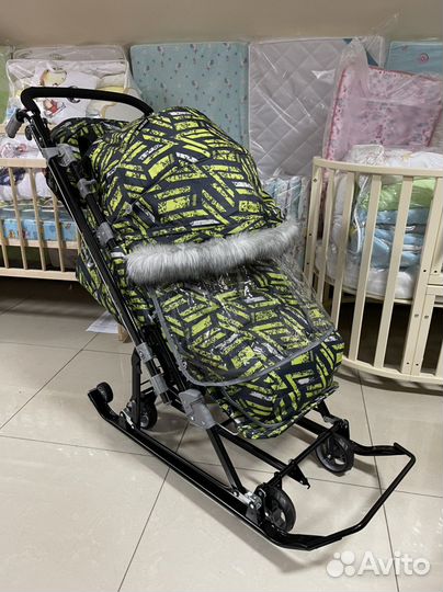 Детские зимние санки коляска