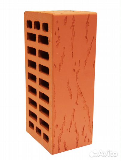 Кирпич лицевой красный рустик