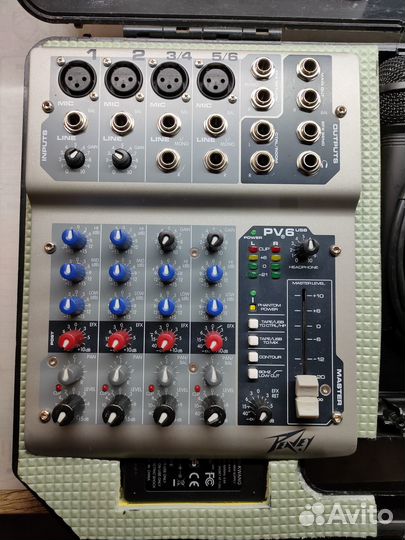 Микшерный пульт Peavey PV6usb + Радиомикрофон