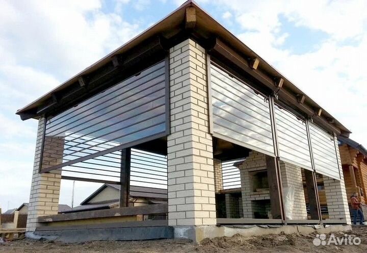 Рольставни из поликарбоната для беседки