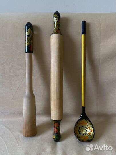 Набор досок разделочных скалка ложка толкушка