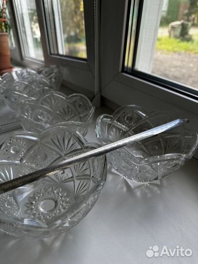 Ваза для фруктов / салатник хрусталь СССР