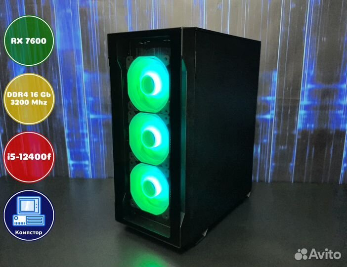 Игровой пк новый i5-RX7600-16DDR4-ZYD985620714-H610