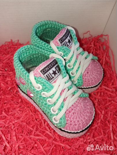 Пинетки кеды вязаные