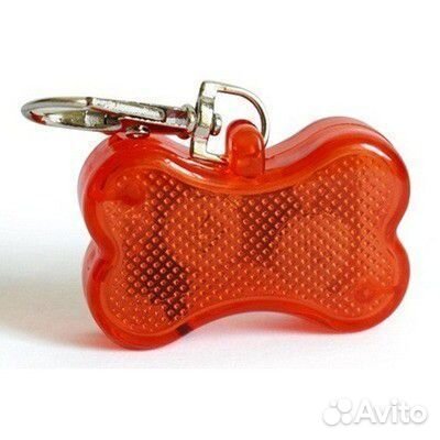 Светодиодный брелок-адресник для собак Косточка