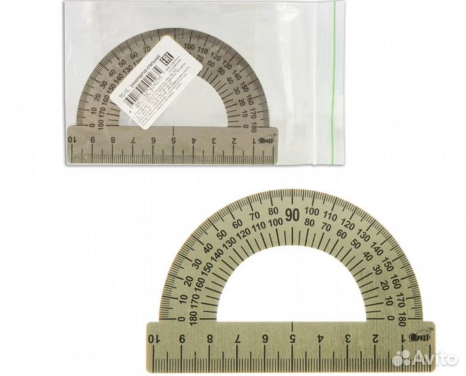 Транспортир 180град. 10см стальной тс-10