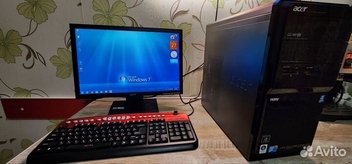 Комплект комп Acer aspire m3800 + монитор + клава
