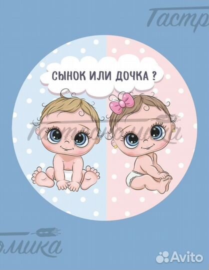 Картинка на торт на гендер пати