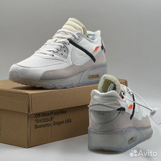 Nike air max 90 off white 41-45 мужские кроссовки