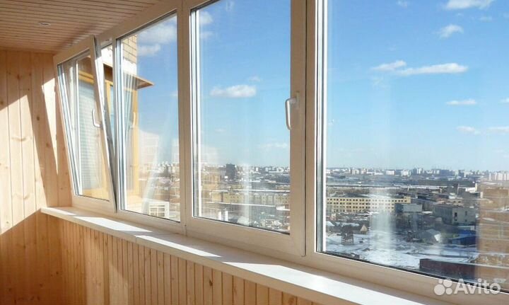 Остекление балконов и лоджий в рассрочку N4834