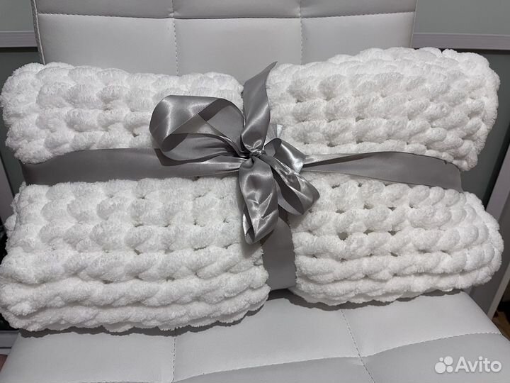 Плед детский вязаный ручная работа новый