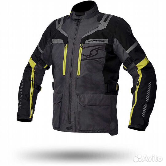 Motorcycle Fabric мотокуртка Spyke meridian Dry Tecno Gray Black Yellow Fluo