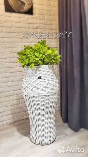 Корзина кашпо вазон из ротанга
