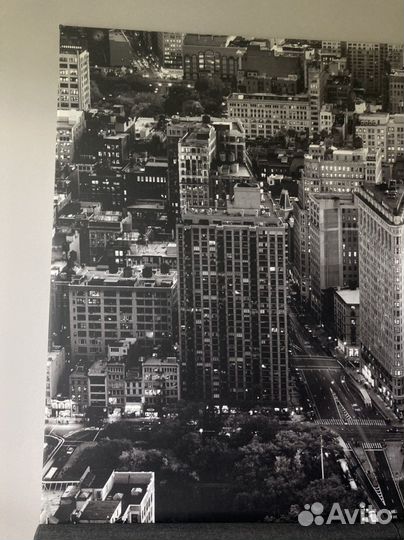 IKEA картина Нью-Йорк черно-белая 200 на 140 см