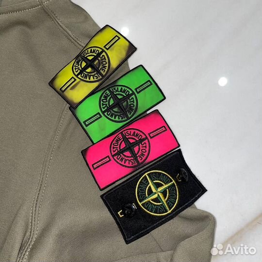 Зип-худи Stone Island + термопатч хаки цвета