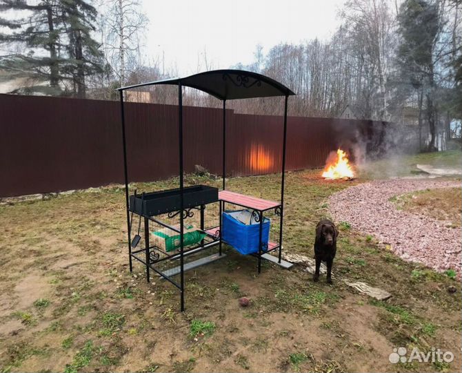 Мангал беседка с крышей