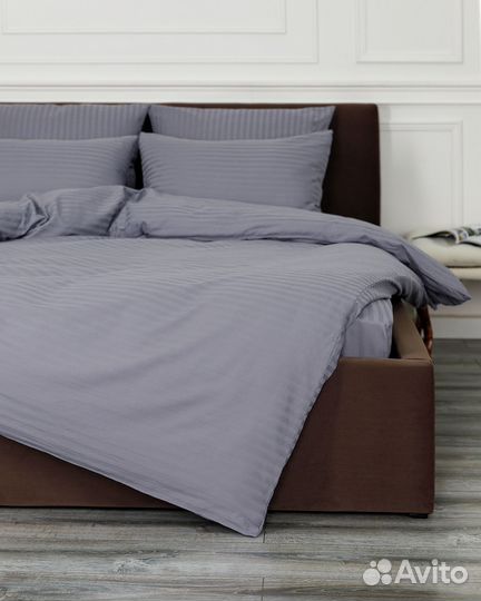 Постельное белье Софи Лаванда новое страйп-сатин