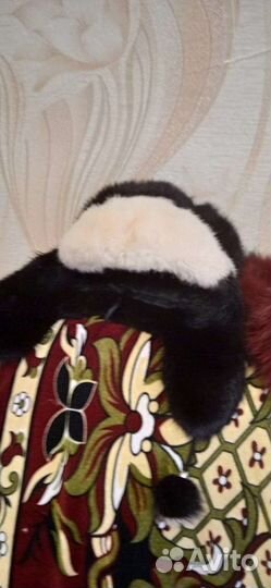 Шапка ушанка норковая женская 56