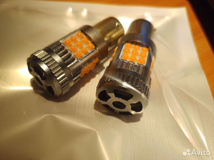 Лампы P21W BA15S желтые диодные