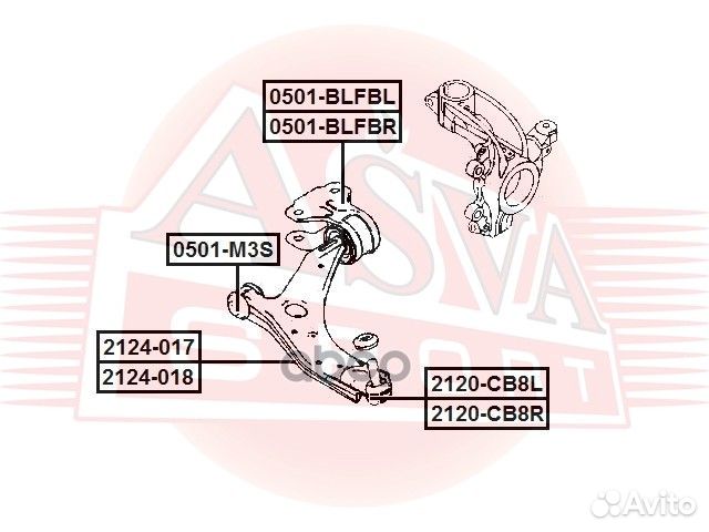 Опора шаровая asva 2120-CB8R 2120-CB8R asva