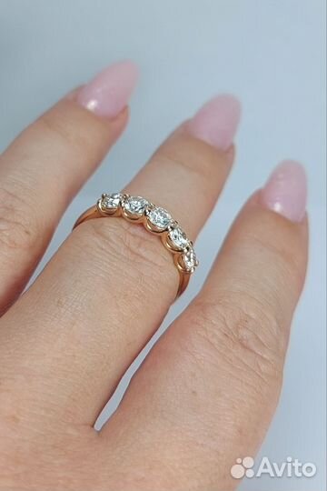 Кольцо с бриллиантами 1.0ct 2/3