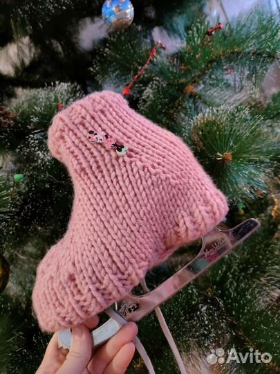 Чехлы на коньки и повязка розовые