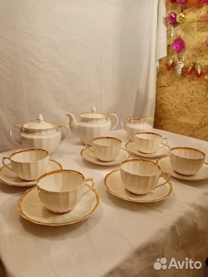 Сервиз чайный костяной фарфор Вербилки СССР