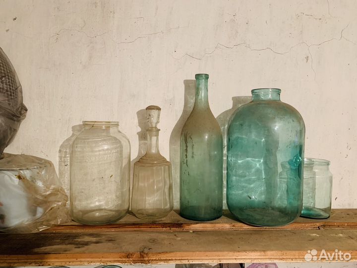 Бутыль старинная стеклянная графин