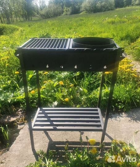 Мангал с подказанником и решеткой 5мм