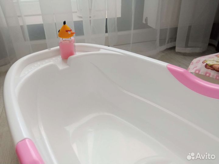 Ванночка для купания белый розовый 25л Полимербыт