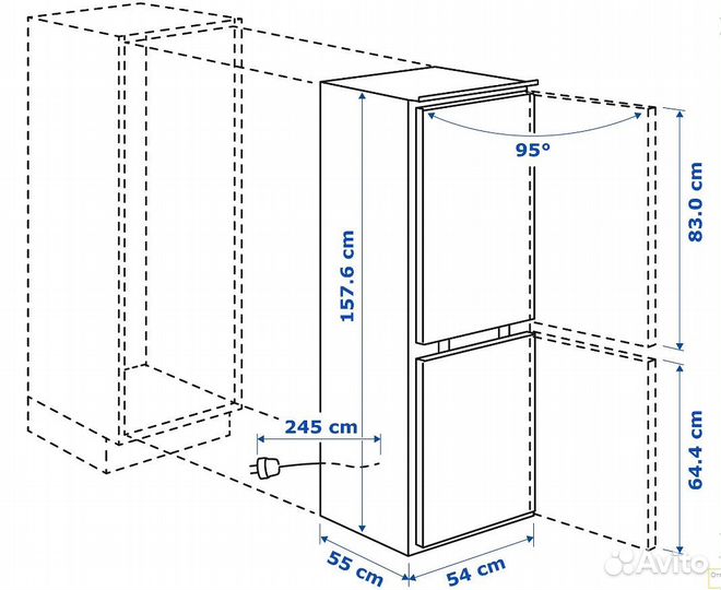 Холодильник икеа Рокэлл