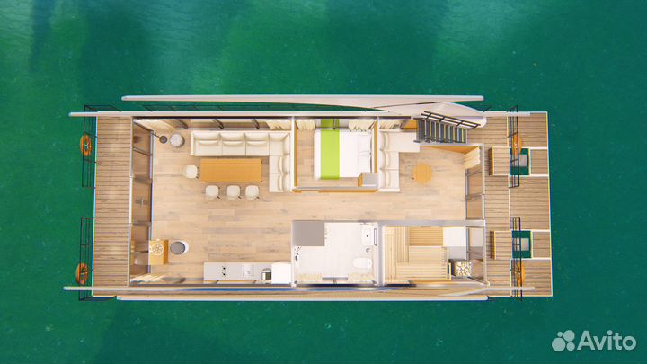 Хаусбот тримаран моторная яхта серия Орион-111