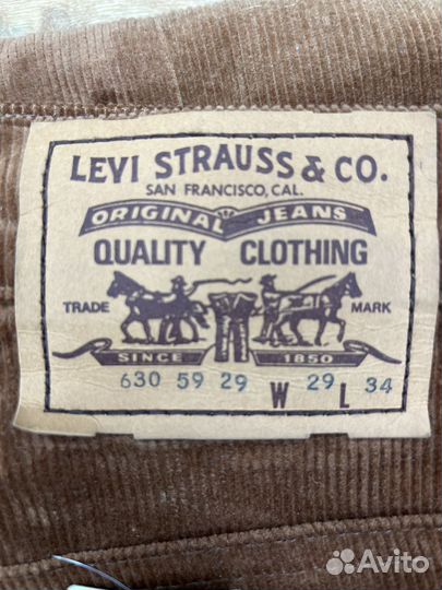 Джинсы levis 630 W29 L32 винтаж вельвет