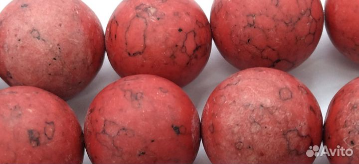 Крупные бусы натуральный камень 2 см винтаж 43 см