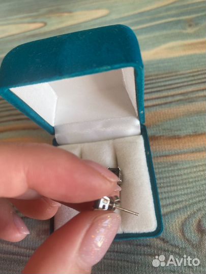 Серьги серебро с кристаллами swarovski