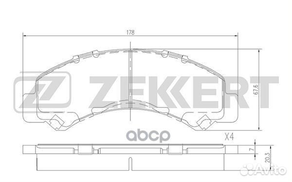 Колодки торм. диск. передн. Isuzu Elf 02- Maz