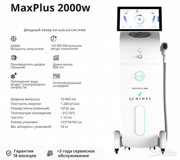 Диодный лазер для эпиляции Люминес’ MaxPlus 2000